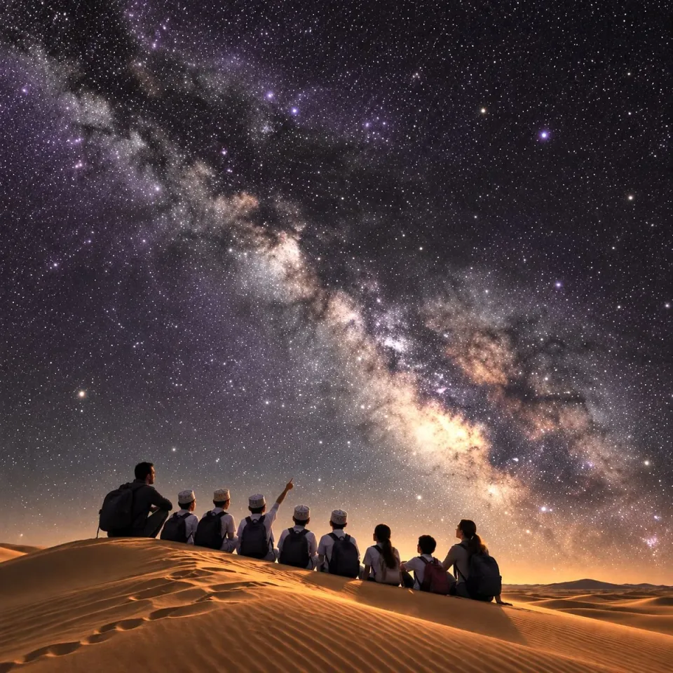 A group under the Milky Way
